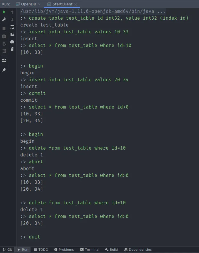 MYDB Running Example